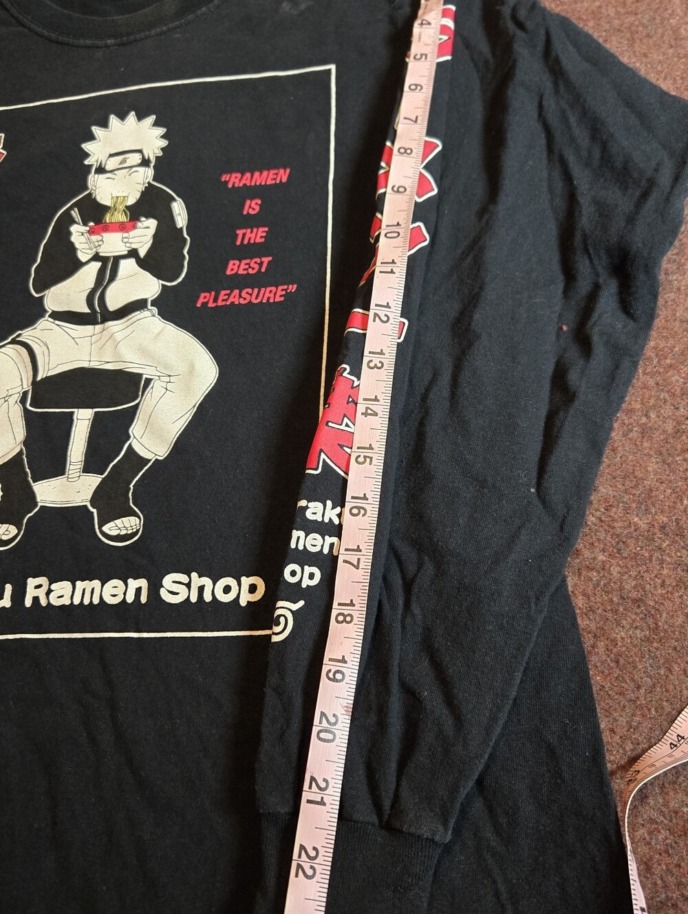 Naruto Shippuden Ichiraku Ramen Shop Long-sleeve Black Shirt Size L Y2K Vintage - Picture 7 of 8